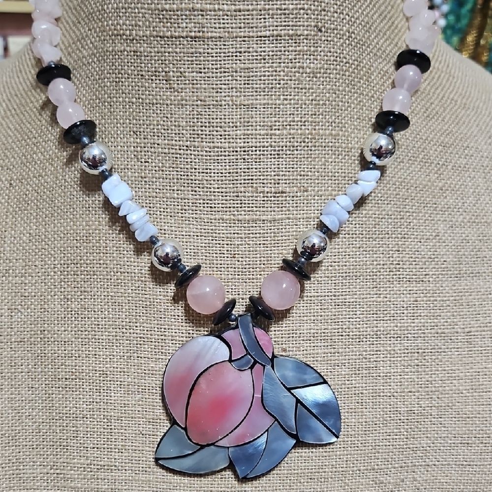 Lee Sands Peach Beaded Necklace